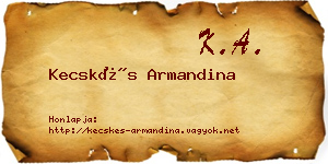 Kecskés Armandina névjegykártya